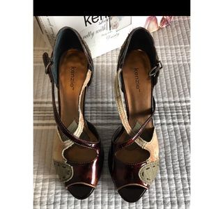 Kenzie Patent Leather Patchwork Heels